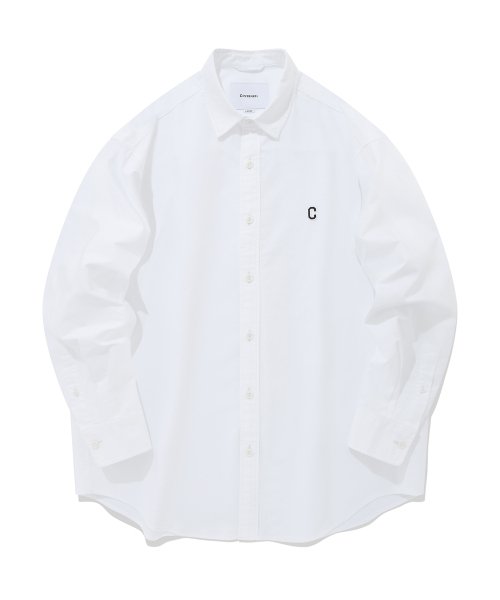 MUSINSA | COVERNAT C logo oxford shirt white