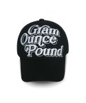 그램 아운스 파운드(GRAM OUNCE POUND) 70S LOGO 6-PANEL CAP_BLACK / WHITE LARGE