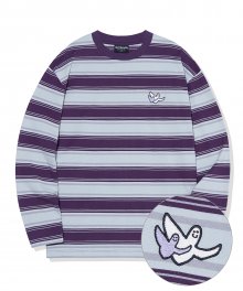 DOUBLE ANGEL MULTI STRIPE LONG SLEEVE PURPLE