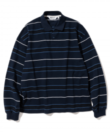 stripe polo l/s tee g.blue