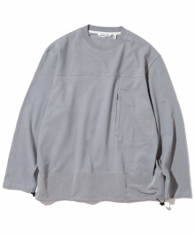 line pocket L/S crewneck tee grey