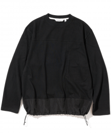 line pocket L/S crewneck tee black