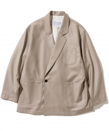 pocket double blazer beige