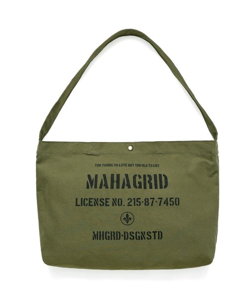 마하그리드(MAHAGRID) CANVAS STENCIL SHOULDER BAG OLIVE