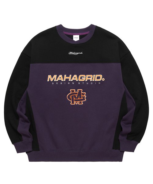 MUSINSA | MAHAGRID LEAGUE PLAYER SWEATSHIRT PURPLE(MG2BFMM470A)