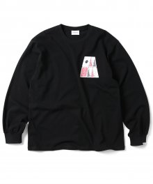 Stacked Cards L/S Tee Black