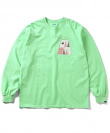 Stacked Cards L/S Tee Light Green