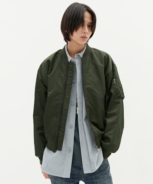 플랙() 드롭 숄더 MA-1 항공 점퍼 카키 상품 이미지