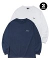 (24SS) [ONEMILE WEAR] 2PACK SMALL ARCH LS WHITE / NAVY