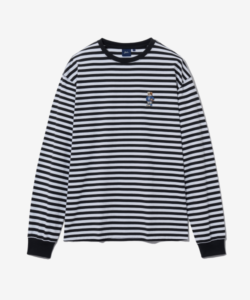 예일() 엠브로이더리 댄 롱슬리브_스트라이프 블랙 상품 이미지