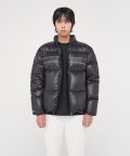 GLOSSY PUFFER JACKET IN BLACK