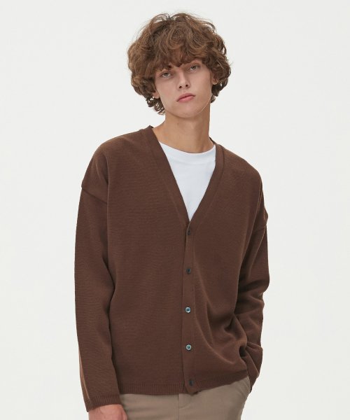 블론드나인(blond9) 에센셜 니트 가디건_브라운