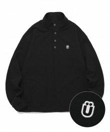 U LOGO PULL OVER SWEATSHIRTS_BLACK(IK2BFMM491A)