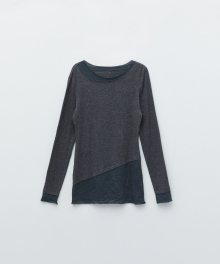 MULTI LAYERED TOP IN CHARCOAL