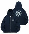 LOGO & SMILEY HOOD ZIP UP_NAVY(IK2BFMM480A)