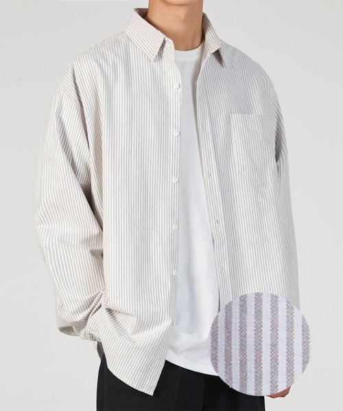 oversized striped button up