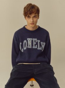 LONELY/LOVELY CASHMERE KNIT SWEATER NAVY