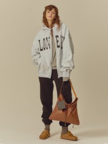 LONELY/LOVELY ZIP-UP HOODIE ASH GRAY
