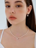 카인더베이비(KINDABABY) cubic point swa pearl necklace