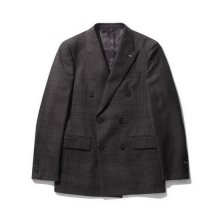 double breasted check wool suit jacket _CWFBW21851BRX