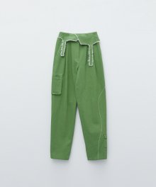 BLOCK COTTON TROUSER IN GREEN