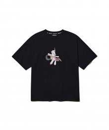 레인보우 유니콘 티셔츠 블랙