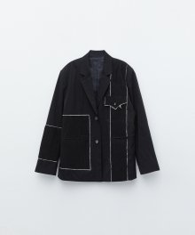 WRINKLE POINT JACKET IN BLACK