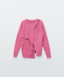 HOLE UNBALANCE KNIT IN PINK