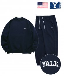 [ONEMILE WEAR] SMALL ARCH CREWNECK + JOGGER NAVY