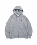 EMBROIDERY YOGA BEGINNER CLASS HOODIE ZIP UP GRAY