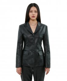 C LEATHER PRINCESS LINE JACKET_BLACK