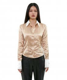 C CONTRAST COLOR BLOUSE_BEIGE