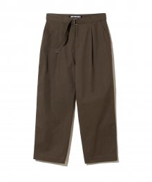 belted wide cotton pants brown