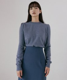 NUE PUFF-SLEEVE KNIT BLUE