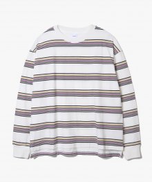 Multi Stripe L/S T-Shirts [White]
