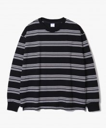 Multi Stripe L/S T-Shirts [Black]