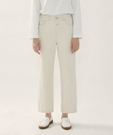 MARITHE W REGULAR FIT DENIM PANTS oatmeal