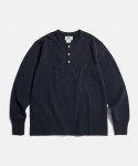 브론슨(BRONSON) Vintage Long Sleeve Henley Shirt Navy