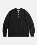 브론슨(BRONSON) Vintage Long Sleeve Henley Shirt Black
