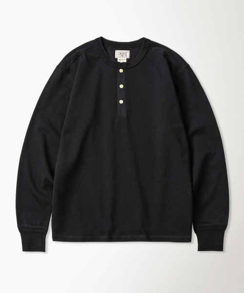 Vintage Long Sleeve Henley рубашка чёрный