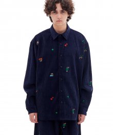 AB X SSUN OVERSIZED PATTERN SHIRTS (NAVY)