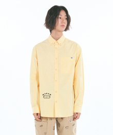 Solid Point Embroidery Shirts Yellow