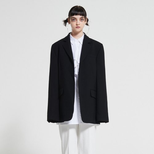 Однобортный жакет с высокой посадкой Black