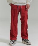낫포너드(NOT4NERD) Two Way Side Zipper Nylon Pants - Red