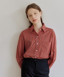 STRIPE OVER SHIRT_RED