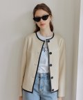 LINE LAMBSKIN JACKET_IVORY