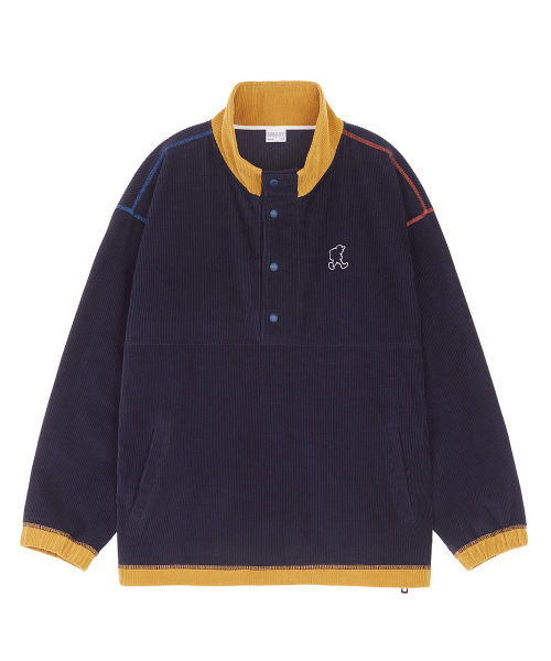CORDUROY HALF ZIP-UP тёмно-синий