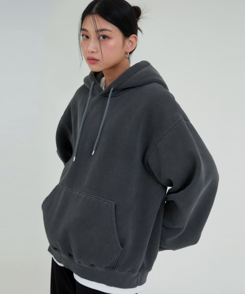 MUSINSA | ACOVER Pigment Overfit Hoodie Charcoal