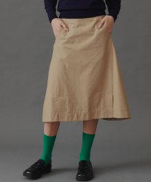 Nia A-Line Dart Skirt_Beige