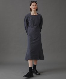 Nellia A-line Dart Dress_Gray